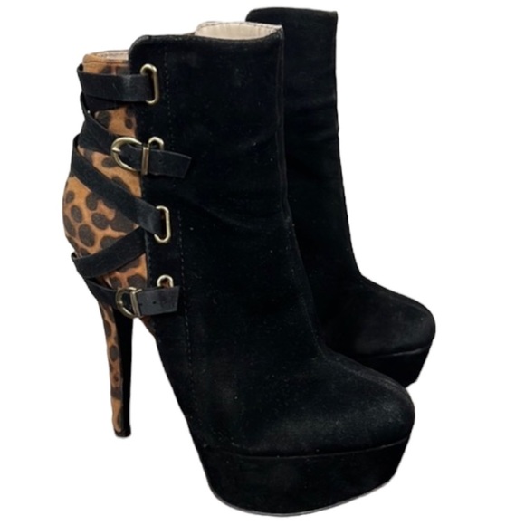 Anne Michelle Animal Print Cheetah Platform Stiletto Heels Size 8 - Picture 1 of 10